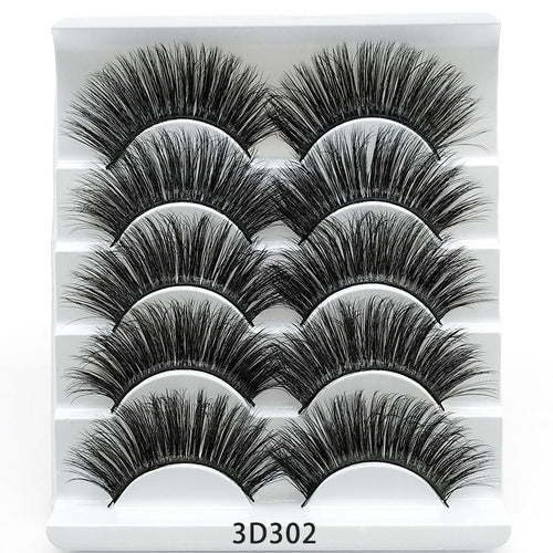Mink False Eyelashes 3D False Eyelashes Five Pairs Of Soft Cotton