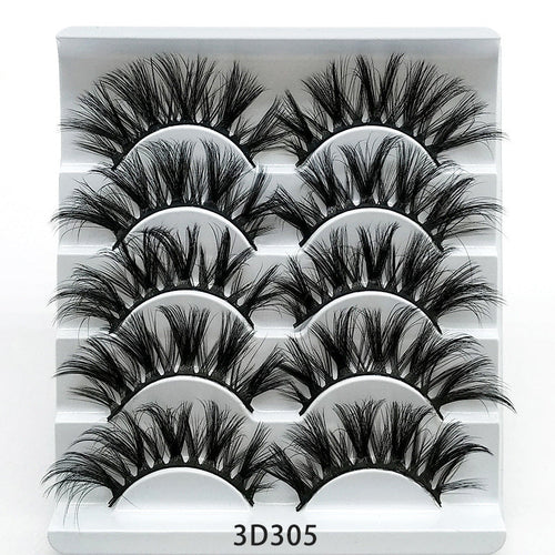 Mink False Eyelashes 3D False Eyelashes Five Pairs Of Soft Cotton