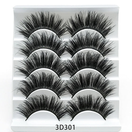 Mink False Eyelashes 3D False Eyelashes Five Pairs Of Soft Cotton