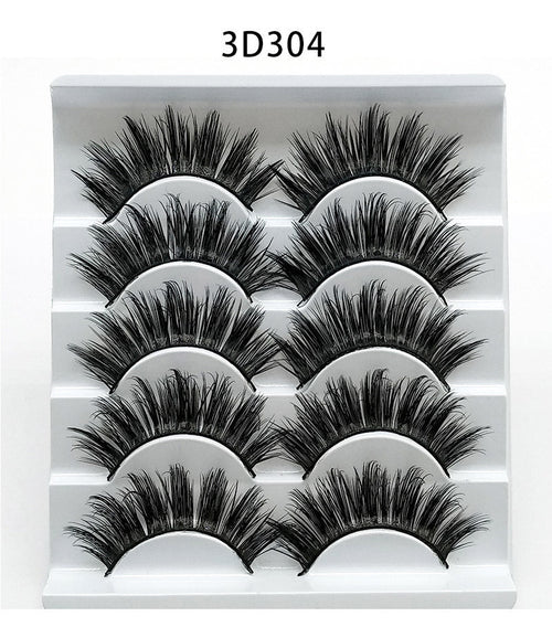 Mink False Eyelashes 3D False Eyelashes Five Pairs Of Soft Cotton