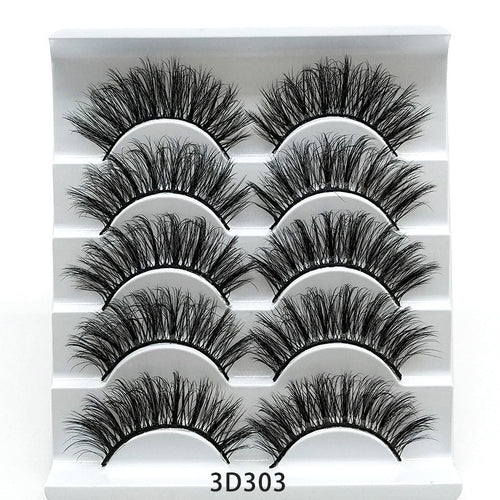 Mink False Eyelashes 3D False Eyelashes Five Pairs Of Soft Cotton