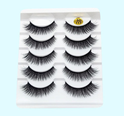 Mink False Eyelashes 3D False Eyelashes Five Pairs Of Soft Cotton