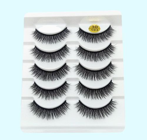 Mink False Eyelashes 3D False Eyelashes Five Pairs Of Soft Cotton
