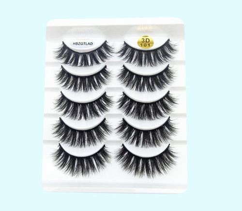 Mink False Eyelashes 3D False Eyelashes Five Pairs Of Soft Cotton