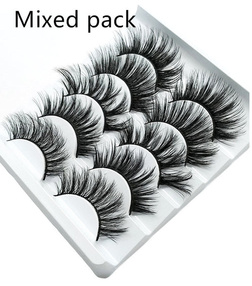 Mink False Eyelashes 3D False Eyelashes Five Pairs Of Soft Cotton
