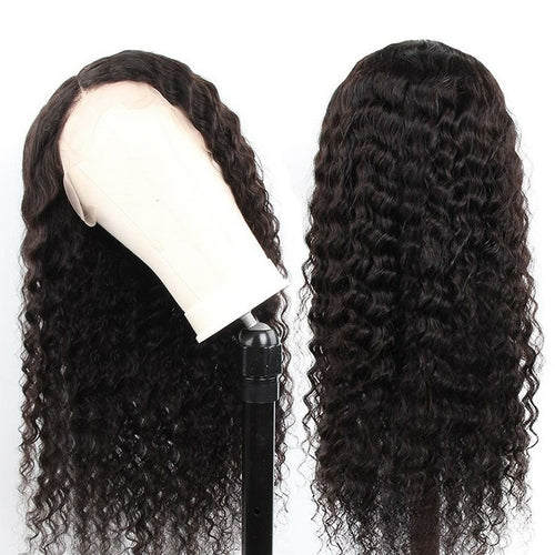 Deep Wave 13x6 Transparent Lace Frontal Brazilian Human Hair Wigs